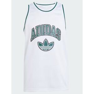 NEW ADIDAS Boys ORIGINALS TANK‎ TOP Jersey Sz L JW1980 WHITE Trefoil Logo $45